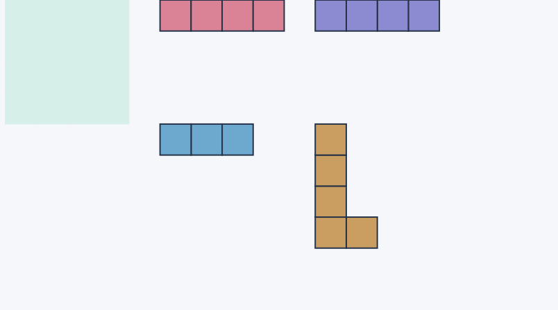Polyomino packing game board