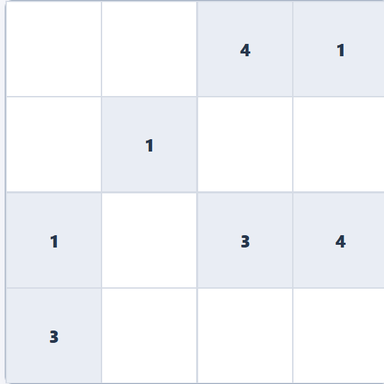 Number grids game board